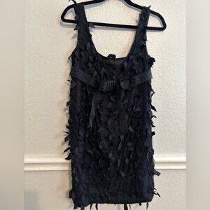 Vintage Anna Sui Black Dress with sheer bow covered in small bow detail size 4